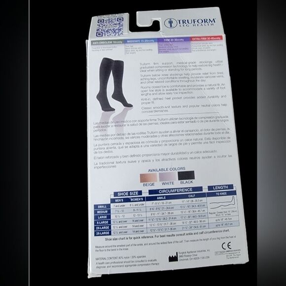 Truform compression stocking 2XL black abovve knee 20-30mmHg Closed toe - Picture 3 of 6